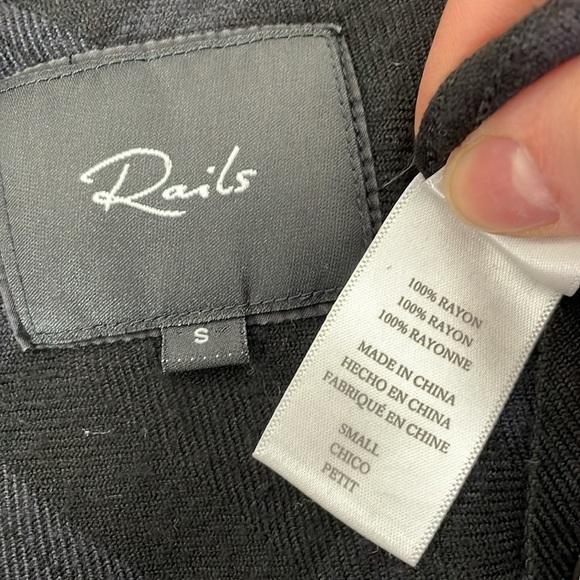 Rails Dress Women's Small Black Purple Plaid Long Sleeve Button Down Shirt - Picture 12 of 16